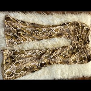 Snakeskin Flare Pants